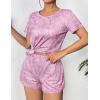 imageEkouaer Womens Pajama Sets Short Sleeve Pjs 2 Piece Top and Shorts Sleepwear Comfy Soft Lounge Sets with PocketsPink Floral Print