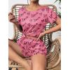 imageEkouaer Womens Pajama Sets Short Sleeve Pjs 2 Piece Top and Shorts Sleepwear Comfy Soft Lounge Sets with PocketsPink Love