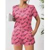 imageEkouaer Womens Pajama Sets Short Sleeve Pjs 2 Piece Top and Shorts Sleepwear Comfy Soft Lounge Sets with PocketsPink Love