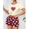 imageEkouaer Womens Pajama Sets Short Sleeve Pjs 2 Piece Top and Shorts Sleepwear Comfy Soft Lounge Sets with PocketsRed Heart