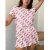 imageEkouaer Womens Pajamas 2 Piece Ribbed Knit Pjs Short Sleeve Sleepwear Set Summer Soft Pajamas Set Casual Lounge SetsPink Dolphin