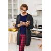 imageEkouaer Mens Long Johns Thermal Underwear Comfy Soft Elastic Fabric Base Layer Set Cold Weather Warm Top and BottomNavy Top With Red Blackplaid Pants