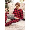 imageEkouaer Mens Long Johns Thermal Underwear Comfy Soft Elastic Fabric Base Layer Set Cold Weather Warm Top and BottomRed Black  Plaid
