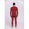 imageEkouaer Mens Long Johns Thermal Underwear Comfy Soft Elastic Fabric Base Layer Set Cold Weather Warm Top and BottomRed Black  Plaid