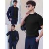 imageEkouaer Mens Mock Turtleneck Short Sleeve Knit T Shirts Slim Fit Basic Thermal Tops Lightweight Tee SXXXLBlack