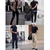 imageEkouaer Mens Mock Turtleneck Short Sleeve Knit T Shirts Slim Fit Basic Thermal Tops Lightweight Tee SXXXLBlack