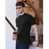 imageEkouaer Mens Mock Turtleneck Short Sleeve Knit T Shirts Slim Fit Basic Thermal Tops Lightweight Tee SXXXLBlack