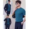 imageEkouaer Mens Mock Turtleneck Short Sleeve Knit T Shirts Slim Fit Basic Thermal Tops Lightweight Tee SXXXLBlue