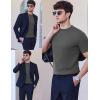 imageEkouaer Mens Mock Turtleneck Short Sleeve Knit T Shirts Slim Fit Basic Thermal Tops Lightweight Tee SXXXLDark Grey