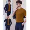 imageEkouaer Mens Mock Turtleneck Short Sleeve Knit T Shirts Slim Fit Basic Thermal Tops Lightweight Tee SXXXLLight Brown