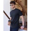 imageEkouaer Mens Mock Turtleneck Short Sleeve Knit T Shirts Slim Fit Basic Thermal Tops Lightweight Tee SXXXLNavy Blue