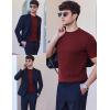 imageEkouaer Mens Mock Turtleneck Short Sleeve Knit T Shirts Slim Fit Basic Thermal Tops Lightweight Tee SXXXLWine Red