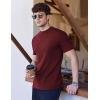 imageEkouaer Mens Mock Turtleneck Short Sleeve Knit T Shirts Slim Fit Basic Thermal Tops Lightweight Tee SXXXLWine Red
