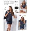 imageEkouaer Women Short Sleeve Shirts Lightweight Thermal Tops Ribbed Knitted Outfit Tees Soft Crew Neck Undershirt Basic ClothesDark Gray
