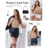 imageEkouaer Women Short Sleeve Shirts Lightweight Thermal Tops Ribbed Knitted Outfit Tees Soft Crew Neck Undershirt Basic ClothesSkin Color