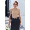 imageEkouaer Women Short Sleeve Shirts Lightweight Thermal Tops Ribbed Knitted Outfit Tees Soft Crew Neck Undershirt Basic ClothesSkin Color