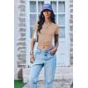 imageEkouaer Women Short Sleeve Shirts Lightweight Thermal Tops Ribbed Knitted Outfit Tees Soft Crew Neck Undershirt Basic ClothesSkin Color