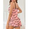 imageEkouaer Womens Cami Pajama Sets 2 Piece Cute Print Pjs Soft Tank Top ampamp Elastic Waist Shorts Camisole Lounge SetBlack Love