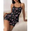 imageEkouaer Womens Cami Pajama Sets 2 Piece Cute Print Pjs Soft Tank Top ampamp Elastic Waist Shorts Camisole Lounge SetBlack Pink Butterfly