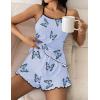 imageEkouaer Womens Cami Pajama Sets 2 Piece Cute Print Pjs Soft Tank Top ampamp Elastic Waist Shorts Camisole Lounge SetBlue Butterfly