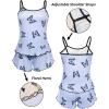 imageEkouaer Womens Cami Pajama Sets 2 Piece Cute Print Pjs Soft Tank Top ampamp Elastic Waist Shorts Camisole Lounge SetBlue Butterfly