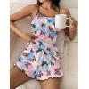 imageEkouaer Womens Cami Pajama Sets 2 Piece Cute Print Pjs Soft Tank Top ampamp Elastic Waist Shorts Camisole Lounge SetColorful Butterfly
