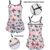 imageEkouaer Womens Cami Pajama Sets 2 Piece Cute Print Pjs Soft Tank Top ampamp Elastic Waist Shorts Camisole Lounge SetColorful Butterfly