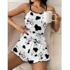 imageEkouaer Womens Cami Pajama Sets 2 Piece Cute Print Pjs Soft Tank Top ampamp Elastic Waist Shorts Camisole Lounge SetCow