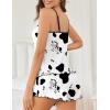 imageEkouaer Womens Cami Pajama Sets 2 Piece Cute Print Pjs Soft Tank Top ampamp Elastic Waist Shorts Camisole Lounge SetCow