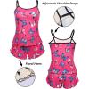 imageEkouaer Womens Cami Pajama Sets 2 Piece Cute Print Pjs Soft Tank Top ampamp Elastic Waist Shorts Camisole Lounge SetPink Blue Butterfly