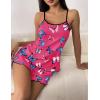 imageEkouaer Womens Cami Pajama Sets 2 Piece Cute Print Pjs Soft Tank Top ampamp Elastic Waist Shorts Camisole Lounge SetPink Blue Butterfly