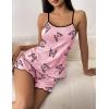 imageEkouaer Womens Cami Pajama Sets 2 Piece Cute Print Pjs Soft Tank Top ampamp Elastic Waist Shorts Camisole Lounge SetPink Butterfly