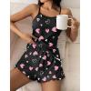 imageEkouaer Womens Cami Pajama Sets 2 Piece Cute Print Pjs Soft Tank Top ampamp Elastic Waist Shorts Camisole Lounge SetPink Heart
