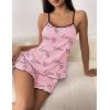 imageEkouaer Womens Cami Pajama Sets 2 Piece Cute Print Pjs Soft Tank Top ampamp Elastic Waist Shorts Camisole Lounge SetPink Love