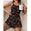 imageEkouaer Womens Cami Pajama Sets 2 Piece Cute Print Pjs Soft Tank Top ampamp Elastic Waist Shorts Camisole Lounge SetRed Lip