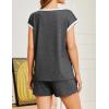 imageEkouaer Womens Pajamas Set 2 Piece Short Sleeves PJs O Neck Tops and Drawstring Waist Shorts Soft Lounge SetMedium Gray