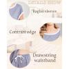 imageEkouaer Womens Pajamas Set 2 Piece Short Sleeves PJs O Neck Tops and Drawstring Waist Shorts Soft Lounge SetNavy Blue