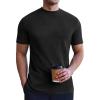 imageEkouaer Mens Mock Turtleneck Short Sleeve Knit T Shirts Slim Fit Basic Thermal Tops Lightweight Tee SXXXLBlack