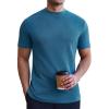 imageEkouaer Mens Mock Turtleneck Short Sleeve Knit T Shirts Slim Fit Basic Thermal Tops Lightweight Tee SXXXLBlue