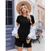 imageEkoauer Women 2 Piece Maternity Pajamas Set Lightweight Pregnancy Outfit Ribbed Knit Postpartum Loungewear Set with PocketBlack
