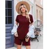 imageEkoauer Women 2 Piece Maternity Pajamas Set Lightweight Pregnancy Outfit Ribbed Knit Postpartum Loungewear Set with PocketDark Red