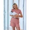 imageEkoauer Women 2 Piece Maternity Pajamas Set Lightweight Pregnancy Outfit Ribbed Knit Postpartum Loungewear Set with PocketDirty Pink