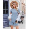imageEkoauer Women 2 Piece Maternity Pajamas Set Lightweight Pregnancy Outfit Ribbed Knit Postpartum Loungewear Set with PocketLight Blue