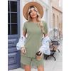 imageEkoauer Women 2 Piece Maternity Pajamas Set Lightweight Pregnancy Outfit Ribbed Knit Postpartum Loungewear Set with PocketLight Green