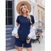 imageEkoauer Women 2 Piece Maternity Pajamas Set Lightweight Pregnancy Outfit Ribbed Knit Postpartum Loungewear Set with PocketNavy Blue