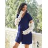 imageEkouaer 2 Pack Maternity Nightgown Button Down Nursing Gown 3 in 1 Breastfeeding Sleepwear V Neck Short Sleeve Delivery DressNavy BlueDark Red