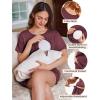 imageEkouaer 2 Pack Womens Nursing Pajamas Set Double Layer Maternity Pjs Postpartum Loungewear Set Breastfeeding Tops ampamp ShortsBlackDark Red
