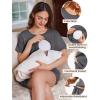 imageEkouaer 2 Pack Womens Nursing Pajamas Set Double Layer Maternity Pjs Postpartum Loungewear Set Breastfeeding Tops ampamp ShortsBlackDeep Grey