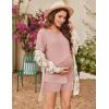 imageEkouaer 2 Pack Womens Nursing Pajamas Set Double Layer Maternity Pjs Postpartum Loungewear Set Breastfeeding Tops ampamp ShortsBlackDirty Pink