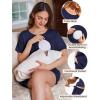 imageEkouaer 2 Pack Womens Nursing Pajamas Set Double Layer Maternity Pjs Postpartum Loungewear Set Breastfeeding Tops ampamp ShortsBlackNavy Blue
